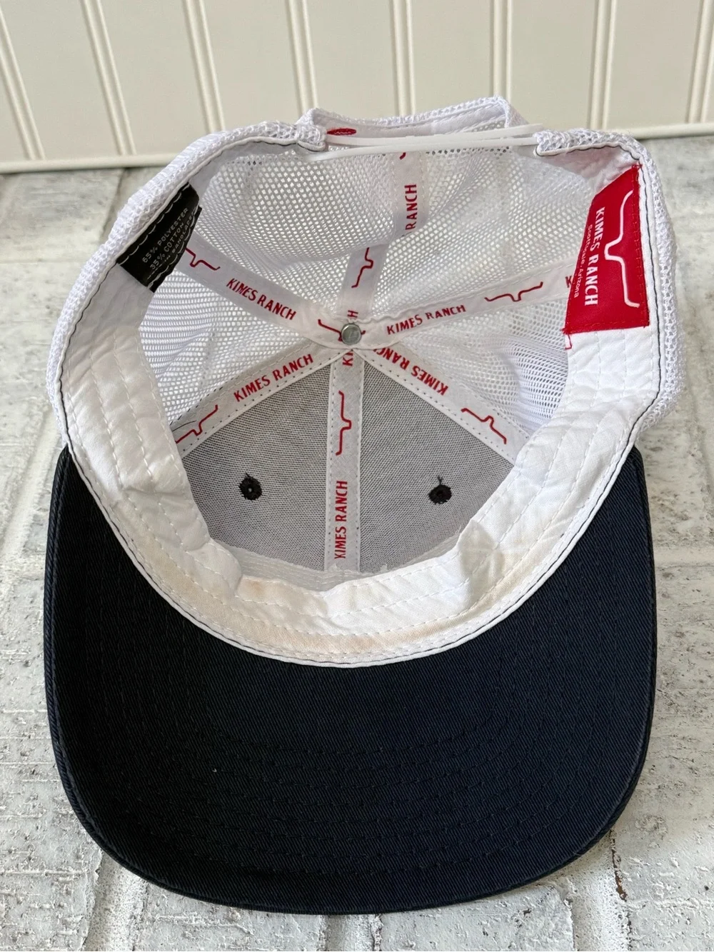 Kimes Ranch American Flag Longhorn Trucker Hat Navy White Mesh Snapback